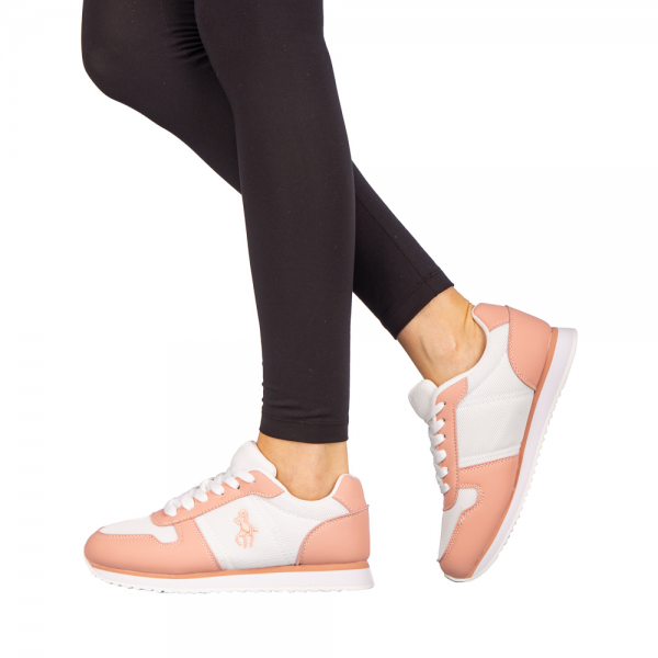 Γυναικεία αθλητικά παπούτσια   Corny λευκά  με ροζ, 4 - Kalapod.gr